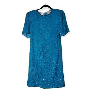 Vintage 80s Silky Nites NY Sequin Dress